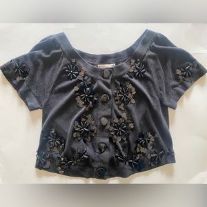 Nanette Lenore Beaded Sequin Heart Sweater Cardigan